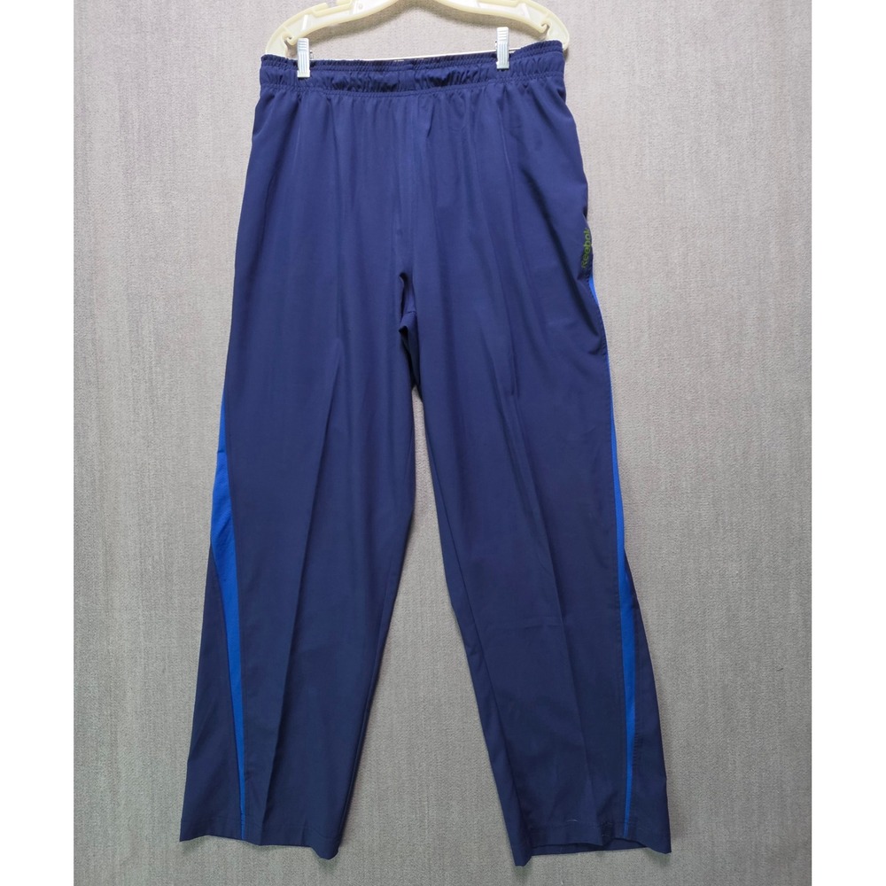 Reebok Athletic Pants Men Large Blue Polyester Spandex Track Joggers